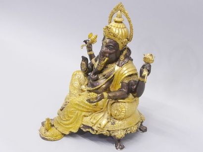 Ganesh, bronze-like metal statue with 2 patinas....