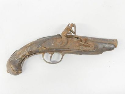Lot of a small flintlock travel pistol. Formerly...