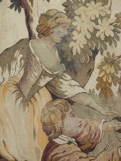 Tapisserie, scène galante,
Modèle exécuté...