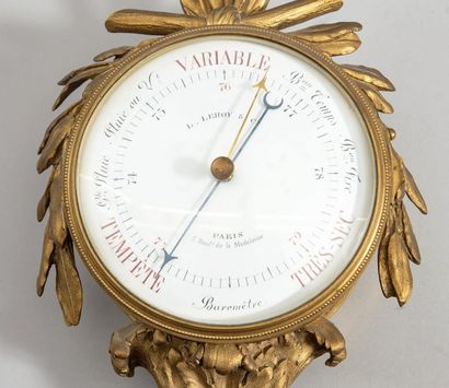 Louis XVI-style ormolu barometer, dial marked...