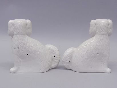 Pair of ceramic Staffordshire dogs. England,...