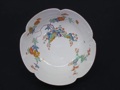 Meissen porcelain vegetable dish and poly-lobed...