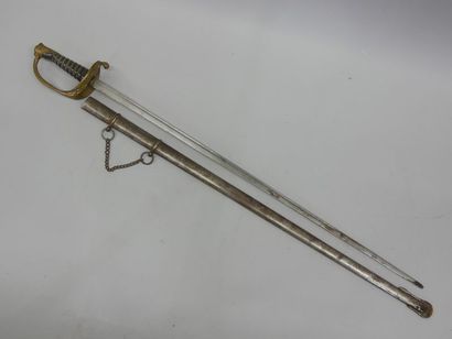 Child's saber. Brass mounting and filigreed...