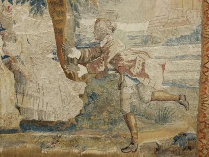 Tapisserie représentant, dans un paysage...