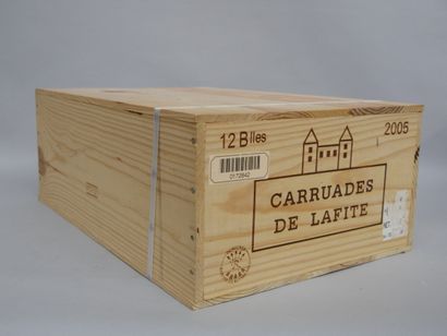 12 B CARRUADES DE LAFITE (Caisse Bois d'origine...