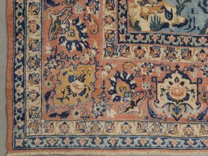 Tapis Ispahan (chaine et trame en coton,...