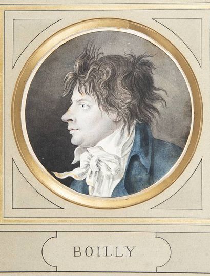 School circa 1800, Bust and profile portrait...
