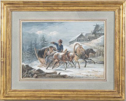 ORLOWSKI Alexander (1777 – 1832) Le traineau...