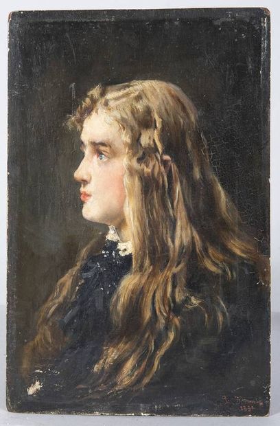 Late 19th century school, Portrait de jeune...