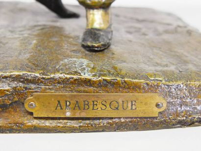 LAMOUREUX Y. Arabesque, bronze with medallic...