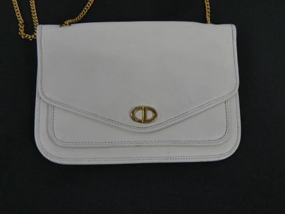 Christian DIOR - Petit Pochette en cuir blanc...