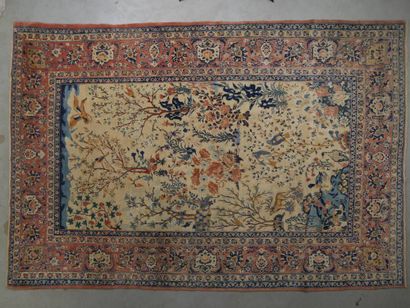 Tapis Ispahan (chaine et trame en coton,...