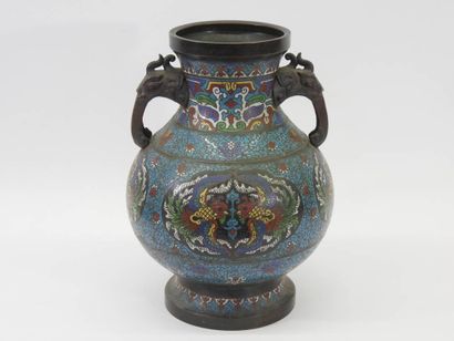 CHINA early 20th century Bronze vase with...