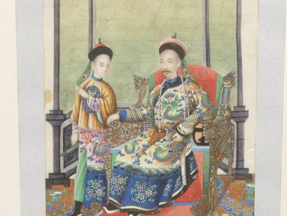 China late 19th century, 2 paintings on paper...
