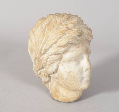 Époque moderne, Tête féminine, marbre, H....