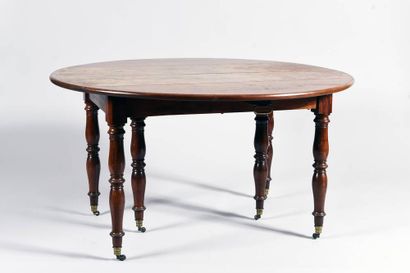Table à volets en acajou à 6 pieds. XIXe...