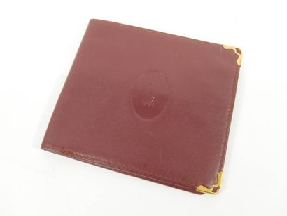 CARTIER - Portefeuille Vintage en cuir couleur...