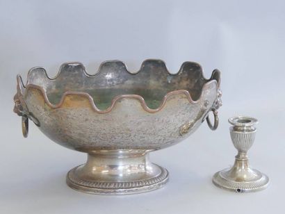 Canopy on pedestal in plated metal on a vaguely...