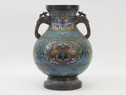 CHINA early 20th century Bronze vase with...