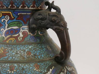 CHINA early 20th century Bronze vase with...
