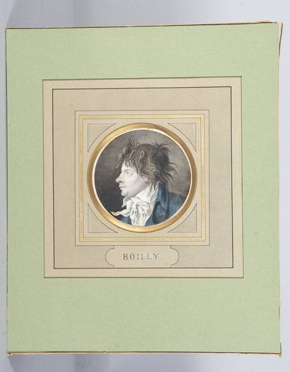 School circa 1800, Bust and profile portrait...