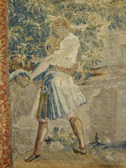 Tapisserie représentant, dans un paysage...