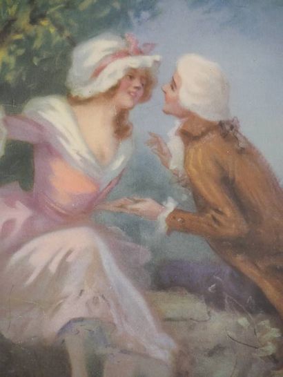 PEAN René (1875 - 1955) Conversation galante,...