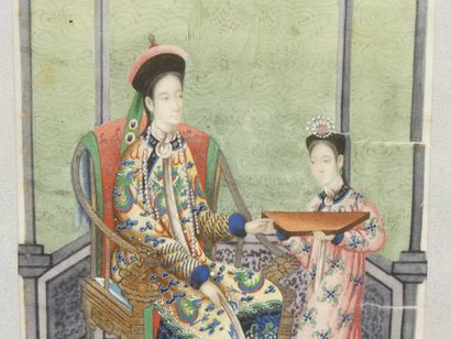 China late 19th century, 2 paintings on paper...