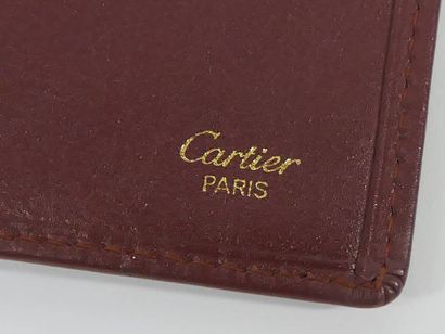 CARTIER - Portefeuille Vintage en cuir couleur...