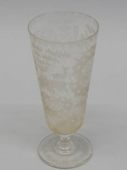 Bohemian crystal glass with engraved decoration....