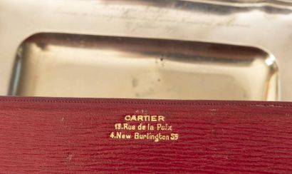 In an imitation morocco CARTIER case, silver...