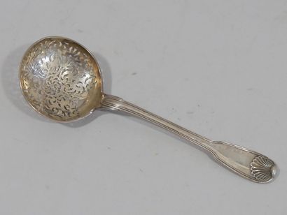 PARIS 1761 - 1762 Silver sugar spoon, filet...
