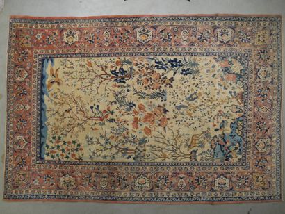 Tapis Ispahan (chaine et trame en coton,...