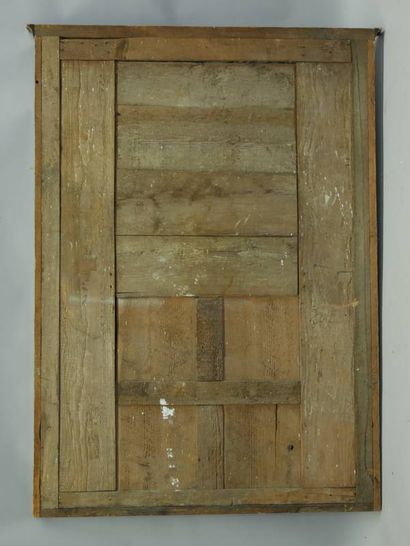 Trumeau de cheminée en bois laqué vert et...