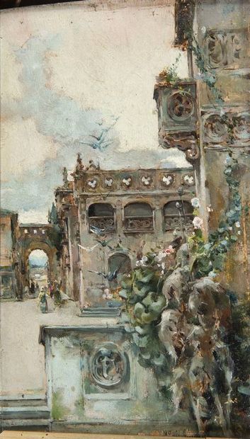 Ecole de la 2e moitié du XIXe siècle, Cour...