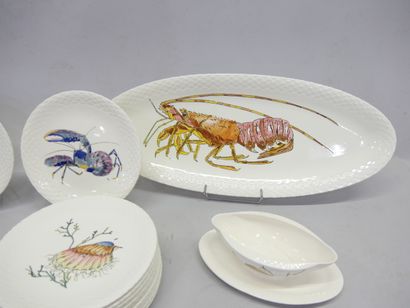 - Service à poisson en faïence de Gien 1938...
