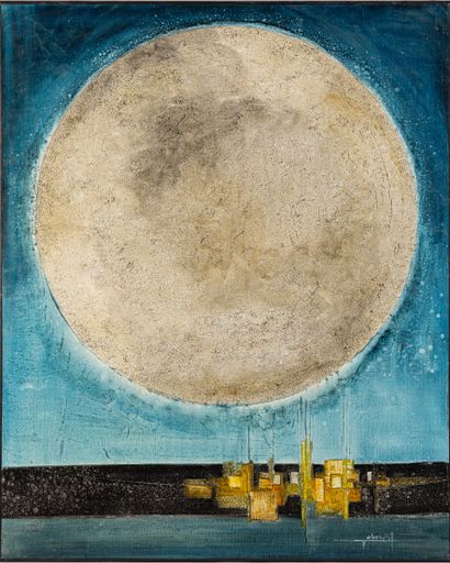 GABRIOT
La lune sur la ville,
Hst sbd, 100...