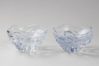 LALIQUE France - Paire de coupelles en verre...