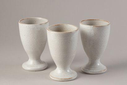 VALLAURIS 20th century,
3 white-glazed earthenware...