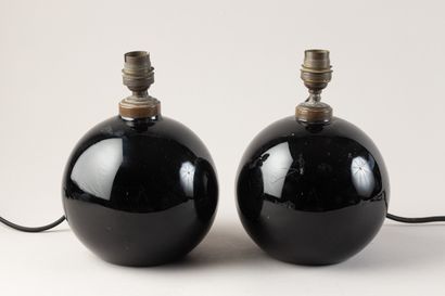 ADNET Jacques (after)
Pair of black ceramic...