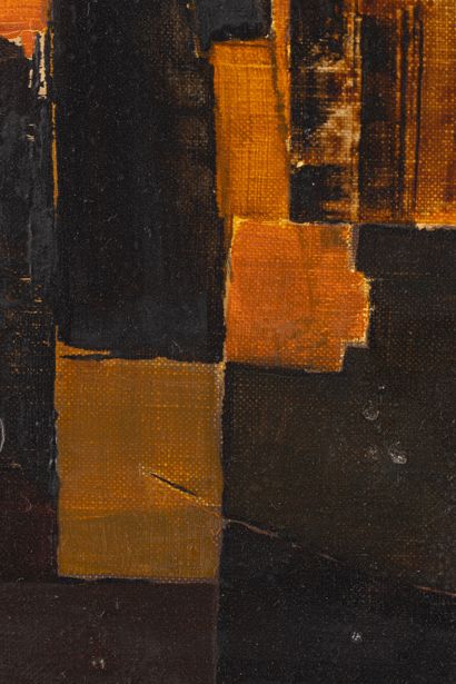 GABRIOT
Peinture abstraite à fond noir sbd,
60...