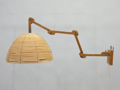 1970S WORK
Folding and pivoting wall lamp.
Wooden...