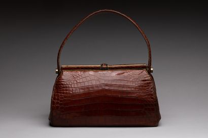 FRANCE XXe siècle 
Sac à main vintage, cuir...