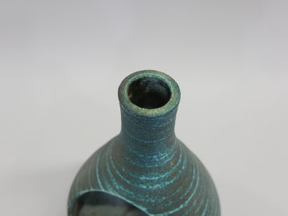 ACCOLAY 
Vase photophore en céramique émaillée,
haut...