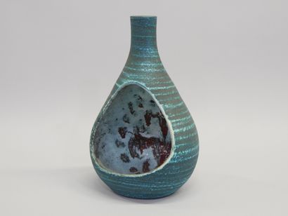 ACCOLAY 
Vase photophore en céramique émaillée,
haut...