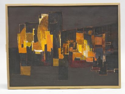 GABRIOT
Peinture abstraite à fond noir sbd,
60...