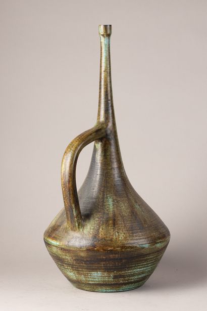 H. RAUDE (XXe)
Grand vase soliflore à une...
