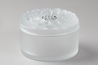 LALIQUE France, modèle Dahlia - Bonbonnière...