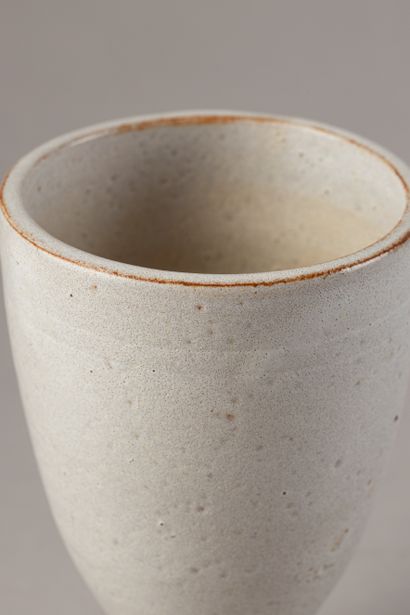 VALLAURIS 20th century,
3 white-glazed earthenware...