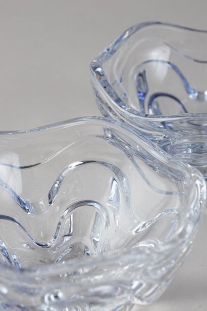 LALIQUE France - Paire de coupelles en verre...